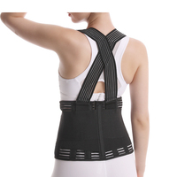 Venta al por mayor soporte Lumbar faja descompresión dolor elástico espalda banda cintura soporte espalda cinturón de soporte con correa para el hombro