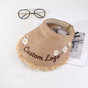 Sombreros de Paja al por Mayor para Mujer, Sombrero de Sol de Paja con Logotipo Personalizado, Gorras de Paja para Playa de Verano para Damas - Product Image 1