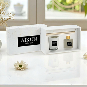 ชุดของขวัญน้ำหอมปรับอากาศแบบก้านไม้หอม AIKUN กลิ่นหอมธรรมชาติผ่อนคลาย พร้อมเทียนหอมถั่วเหลืองแบบปรับแต่งกลิ่นได้ - Product Image 3