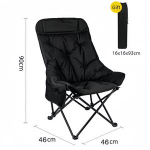 Silla Plegable de Alta Calidad con Marco Metálico y Respaldo Alto, Tapizada en Tela Oxford de Algodón, para Camping, Siesta al Aire Libre y Uso Reclinable - Product Image 3
