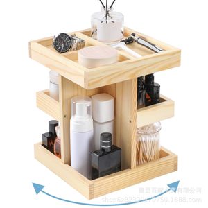 Estante de almacenamiento de cosméticos de madera de 3 niveles, organizador de escritorio para maquillaje, perfume y aceite esencial - Product Image 3