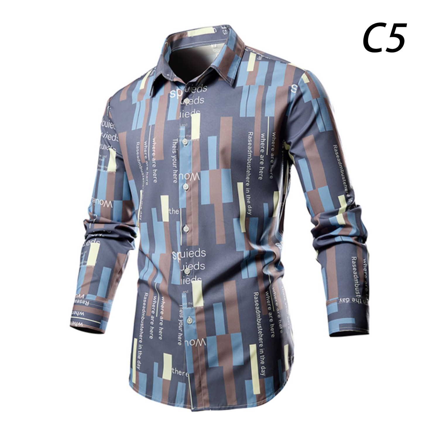 chinese dress ladies Black Yellow Floral Long Sleeve Men Button Up Shirt, Leaves Flowers Print Casual Buttoned Collared Designer Guys Dress Shirt Chest Pocket M