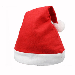 Chapeaux de Noël promotionnels de logo personnalisé de vente chaude chapeau de Noël de bébé adulte de polyester chapeaux de père Noël pour la célébration de partie - Product Image 1