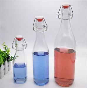 250ml 500ml 750ml 1000ml vòng vuông rõ ràng trong suốt kín Glass Beer Bottle với Flip Top - Product Image 3