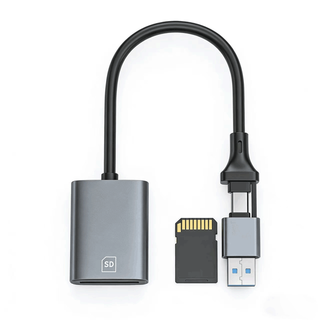 2 in 1SD Card Reader for iPhone iPad Mac, USB  and Type-c Dual Interface Memory Card Reader SD Slot