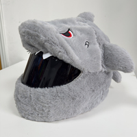 Housse de casque intégral de moto en peluche amusante motif requin, mignonne, unisexe, en fausse fourrure de lapin, marque Ruiming, toutes saisons
