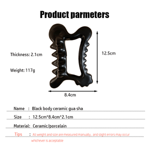 Corps en céramique <span class=keywords><strong>canin</strong></span> lifting Guasha masseur facial ensemble de pierres naturelles pour hommes Fascia couteau ventouses outil <span class=keywords><strong>Massage</strong></span> noir - Product Image 4