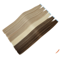 Proveedor chino de Alibaba, distribuidores mayoristas de cabello brasileño o ruso, cinta de cabello negro humano Remy 100% en extensión de cabello