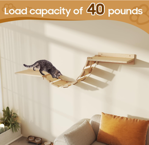 Katı ahşap Modern kedi tırmanma ahşap çatkı duvar monte kedi evi yerden tasarruf Sisal halat ahşap kedi tırmalama sütunu - Product Image 4