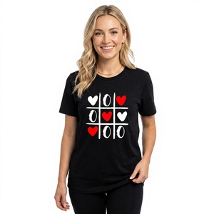 T-shirts décontractés surdimensionnés pour femmes en coton 100 % avec logo personnalisé imprimé, décoration à sequins, collection 2026, haute qualité, pour adolescentes, vente chaude - Product Image 1