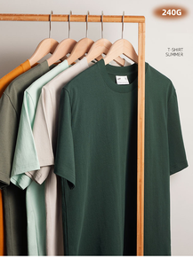เสื้อยืดคอกลมผู้ชายผ้าฝ้ายแท้ 100% ทรงปกติ พิมพ์ลายโลโก้แบบ DTG ตามสั่ง เสื้อยืดแขนสั้นสำหรับใส่ที่บ้านและกิจกรรมกลางแจ้ง - Product Image 2