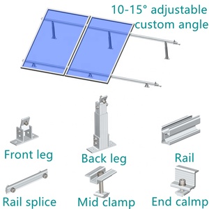 Dấu hiệu nghệ thuật mái bằng phẳng hàng đầu trang trại năng lượng mặt trời có thể điều chỉnh nghiêng khung năng lượng mặt trời năng lượng mặt trời gắn Kit <span class=keywords><strong>PV</strong></span> gắn cấu trúc - Product Image 5