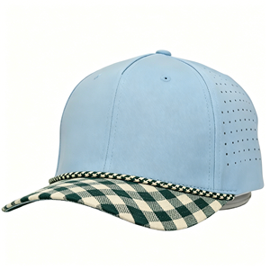Nouvelle Casquette de Baseball Sportive en Polyester Imperméable à 5 Panneaux avec Logo Personnalisé en PVC et Cordon, Idéale pour le Golf - Product Image 1