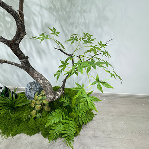 Bonsaï artificiel d'érable vert, ornement de sol, décoration paysagère pour salle de thé et intérieur - Product Image 3