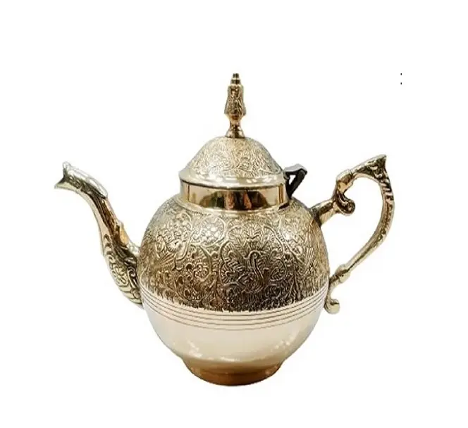 Традиционный дизайн, турецкий латунный металлический чайник ручной работы, оптовая цена, индийский высококачественный латунный металлический турецкий чайник