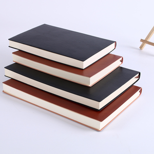 Carnet de notes professionnel minimaliste rétro en cuir PU relié rigide A5/B5 avec logo personnalisé - Papeterie cadeau, pages épaisses - Product Image 1
