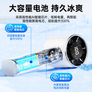 Portable Handheld <b>Fan</b> With Digital Display 5W Brushless Motor Battery Powered Cooling Device For Outdoor Use - Product Image 2