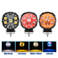 Feux de travail LED 50W 4 pouces, projecteur de conduite, lampe auxiliaire RGB pour Jeep, camion, tracteur, 4x4, tout-terrain, VTT, UTV, bateau, faisceau haut et bas