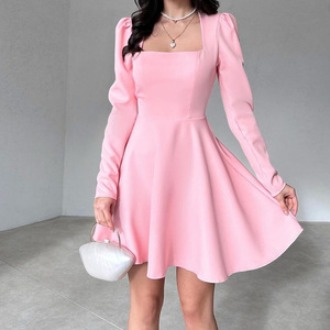 Artı boyutu dantel Up yüksek, bel A-line Vintage gotik Harajuku Punk siyah Mini elbiseler sonbahar uzun kollu elbise kadınlar/ - Product Image 6