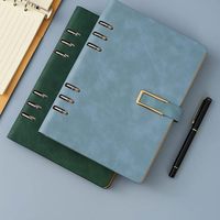 Libreta A5 Recargable con 6 Anillas, Cubierta de Cuero PU, Cierre Magnético, para Organización de Oficina