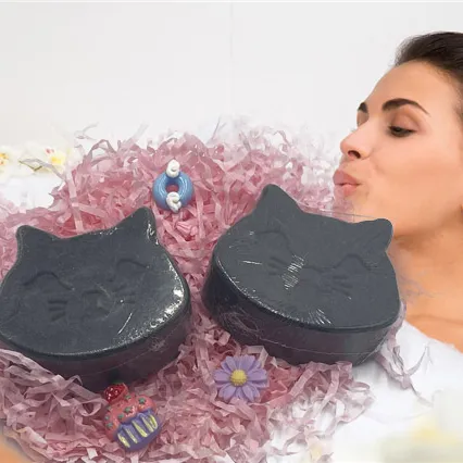 Bomba de banho de carvão preto para crianças, spa orgânico natural estilo único, bomba de halloween, bolha para crianças