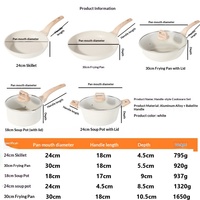 Set Peralatan Masak 5 Buah dari Aluminium Alloy Anti Lengket dengan Tutup Kaca untuk Kompor Gas & Induksi, Panci, Wajan, dan Tutupnya untuk Memasak di Rumah