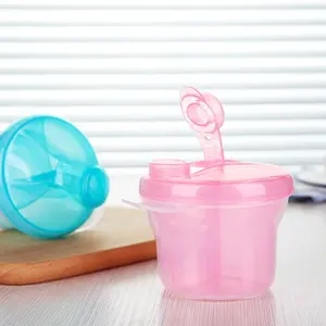 दूध पाउडर सूत्र मशीन 2 परत BPA मुक्त बच्चे को शिशु 3 ग्रिड घूमती नाश्ता कंटेनर कप बच्चे को दूध पाउडर मशीन