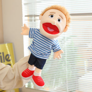 Marionnette de main en peluche douce pour enfants, prix d'usine, pour l'apprentissage précoce, poupée en peluche de famille de dessins animés - Product Image 3