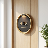 Plaque de numéro de chambre en métal doré/bronze électroplaqué sur mesure, étanche, anti-broderie, garantie 2 ans pour hôtel
