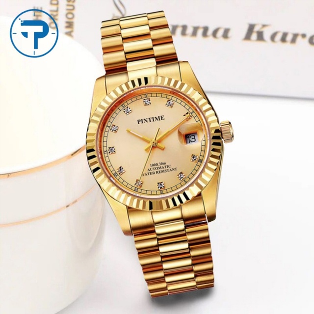 Luxury Men's Mechanical Automatic Watch with Calendar Waterproof Business Orologio Montre Automatique Stainless Steel Band