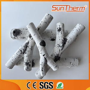 Modernas leñas de gas de fibra cerámica de abedul blanco sin cenizas, imitación madera, accesorios para brasero - Product Image 5