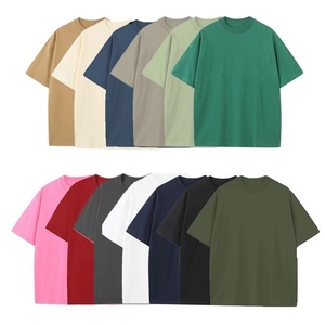 Camiseta de Manga Corta para Hombre, 240g, Personalizable, de Secado Rápido, Transpirable, Estilo Urbano, Hombros Caídos, Cuello Redondo, Doble Hilo, Algodón Puro - Product Image 3