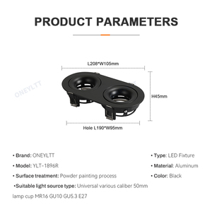 2-đầu MR16 Downlight chủ Bracket Khung bên ngoài Trần GU10 đèn cup Spotlight nhúng phụ kiện E27 Đèn chủ vít - Product Image 6