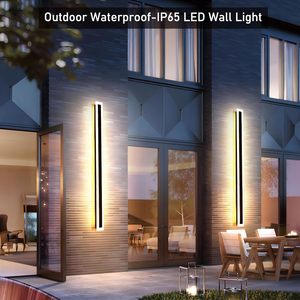 Outdoor Indoor IP65 110V-220V Linear Strip Light 3000-6000K Adjustable Color Temperature Long LED <b>Wall</b> <b>Sconce</b> Lamp Iron Acrylic - Product Image 2