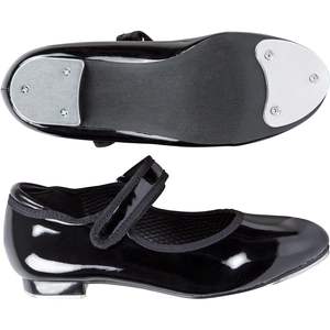 Zapatos de claqué Dynadans unisex para niños, estilo Mary Jane, planos, con correa ajustable, color negro. - Product Image 5