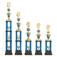 Trofeo de Plástico con Base Dorada de Dos Niveles para Taekwondo, Karate y Eventos de Artes Marciales