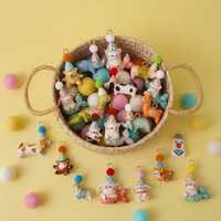 Pendentif animal en acier inoxydable plaqué or PVD YML, chiot de dessin animé avec chapeau de fête, sirène, ours en peluche, chiot, breloque DIY