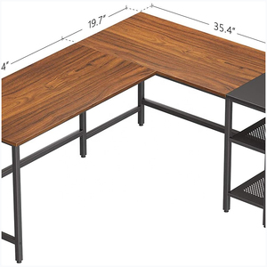 Modern ahşap ofis masası <span class=keywords><strong>l</strong></span>-şekil ev köşe masa özel endüstriyel stil toptan fiyat bilgisayar masası - Product Image 4