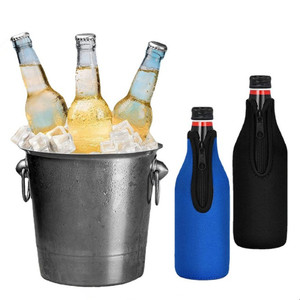 Neoprene Beer Bottle <b>Cooler</b> Insulated Holder With Zipper Novelty Design Multi Color Options For - Product Image 5