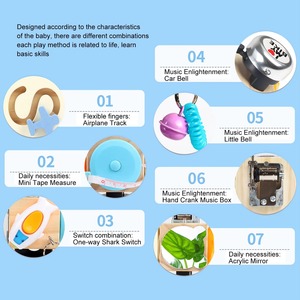 Tablero de actividad ocupado multifunción de madera de estilo de <span class=keywords><strong>vida</strong></span> de alta calidad, bloque para quitar juguetes sensoriales Montessori educativos - Product Image 5