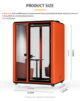 Cabine insonorisée mobile pour la maison, le bureau, studio d'enregistrement, cabine silencieuse pour 2 personnes, idéale pour les hôtels