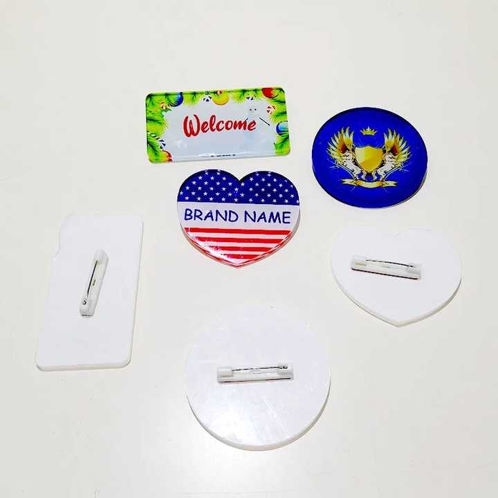 Custom Sub Button with Pin Personalized Name Tag Blank Acrylic Name Tag ...