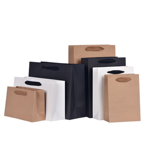 Vente en gros de sac fourre-tout en papier kraft à dégagement rapide en carton noir et blanc pour vêtements, thé, rangement de cadeaux, usage universel - Product Image 6