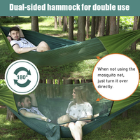 Hamac de camping avec moustiquaire 290x140cm en nylon 210T, capacité 200KG, imperméable pour la randonnée, le trekking et les activités de plein air (OEM)