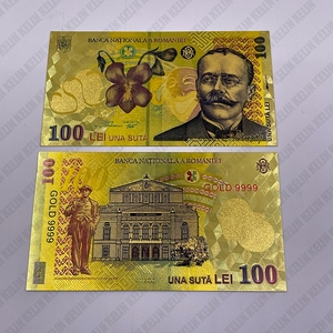 Billete de Recuerdo Romeno con Lámina Dorada y Plateada, Billete de 1/5/10/50/100/200/500 Euros, Decoración Navideña - Product Image 6