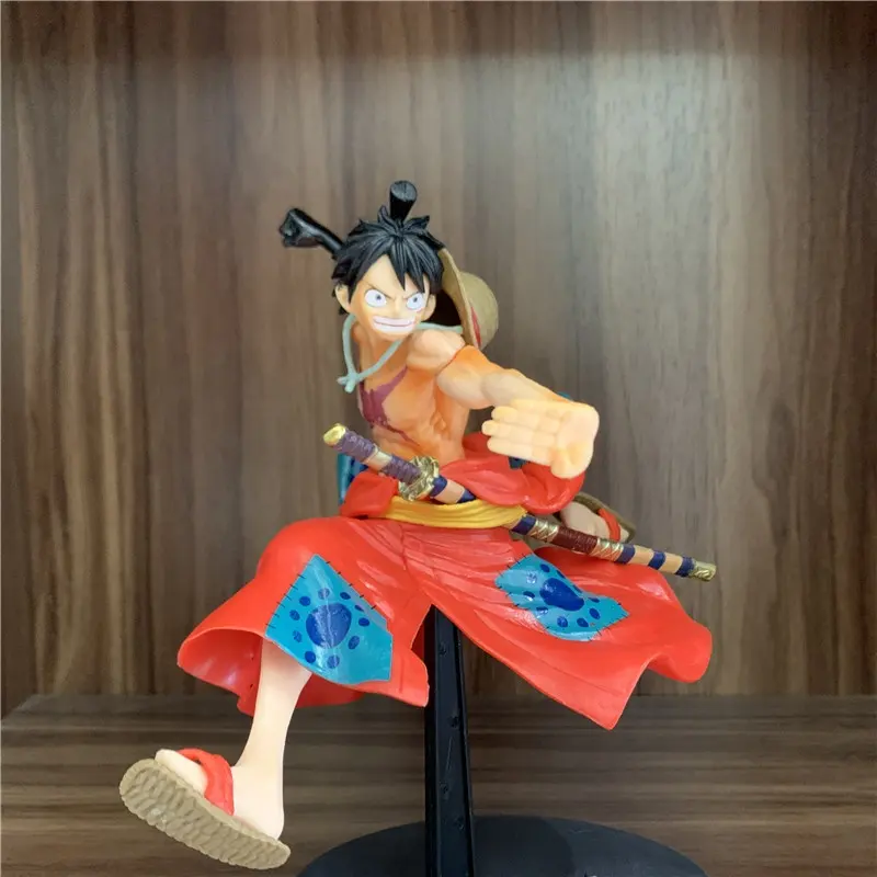 Figur kekasih Anime One Piece Luffy Jump Battle Kaidou PVC tokoh OP dunia baru Zoro Sanji Usopp figur Kimono boneka hadiah 17cm