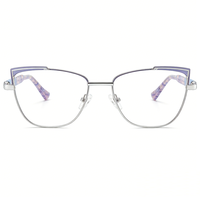 Monture optique tendance œil de chat à motif floral écologique pour femme, verres anti-lumière bleue, branches en acétate faites à la main, étui à lunettes, usage quotidien