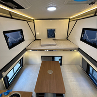 Camper pour pick-up à toit rigide, coulissant, avec toit extensible, cuisine et lit, pour expéditions tout-terrain