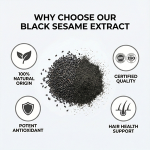 Extrait de sésame noir - 5% de sésamine - Soutien à la santé des cheveux et des os - Complément de calcium naturel - Qualité alimentaire - Product Image 6