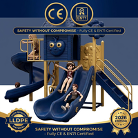 SageDelightRides Module de parc commercial avec toboggan double pour enfants, en LLDPE et tubes en acier galvanisé, pour places publiques, Fabricant